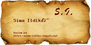 Sima Ildikó névjegykártya